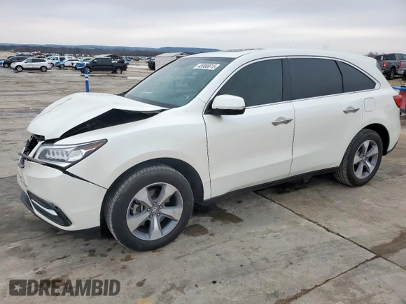 2014 Acura MDX with VIN 5FRYD3H20EB014356, listed as a Copart auction lot 45966615 with 74,769 mi miles and Salvage Title. Bid and sale history available at carsss.com. Image 1.