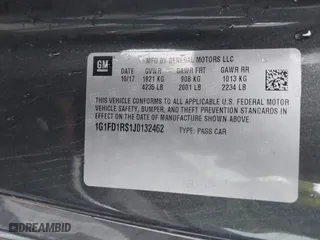 2018 Chevrolet Camaro 2LT with VIN 1G1FD1RS1J0132462, listed as a IAAI auction lot 41407159 with 78,279 mi miles. Bid and sale history available at carsss.com. Image 9.