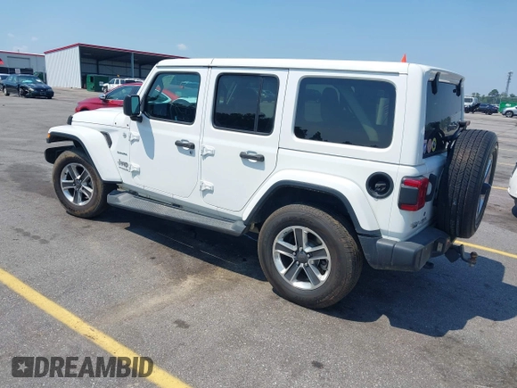 2018 Jeep Wrangler Unlimited Sahara with VIN 1C4HJXEG6JW112976, listed as a IAAI auction lot 42559123 with 76,066 mi miles and . Bid and sale history available at DreamBid. Image 3.