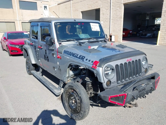 2015 Jeep Wrangler Unlimited Sport with VIN 1C4BJWDG7FL587014, listed as a IAAI auction lot 40641034 with 81,045 mi miles. Bid and sale history available at carsss.com. Image 1.