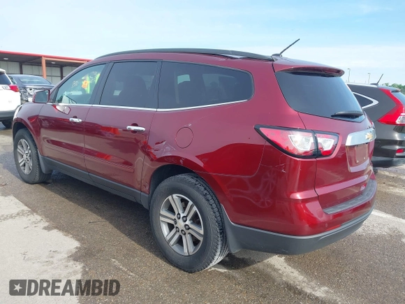 2015 Chevrolet Traverse LT with VIN 1GNKRGKD9FJ162100, listed as a IAAI auction lot 42159483 with 141,255 mi miles and . Bid and sale history available at DreamBid. Image 3.