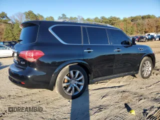 2012 Infiniti QX56 7-passenger with VIN JN8AZ2NE5C9021604, listed as a Copart auction lot 80391754 with 169,913 mi miles and Clean Title. Bid and sale history available at carsss.com. Image 3.