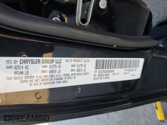 2014 Chrysler 300 with VIN 2C3CCAEGXEH323009, listed as a Copart auction lot 81795254 with 101,256 mi miles and Salvage Title. Bid and sale history available at carsss.com. Image 12.