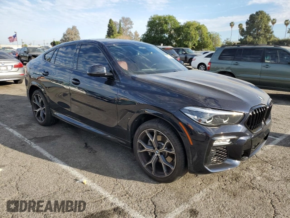 2021 BMW X6 xDrive40i with VIN 5UXCY6C04M9H02068, listed as a Copart auction lot 46938645 with 21,913 mi miles and Salvage Title. Bid and sale history available at carsss.com. Image 4.