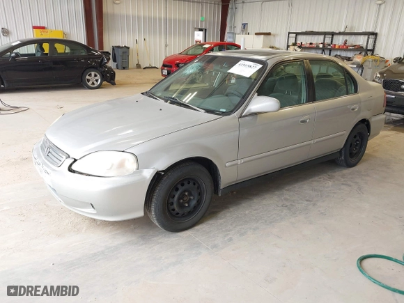 1999 Honda Civic EX with VIN 1HGEJ8640XL013417, listed as a IAAI auction lot 41915827 with 257,696 mi miles. Bid and sale history available at carsss.com. Image 2.