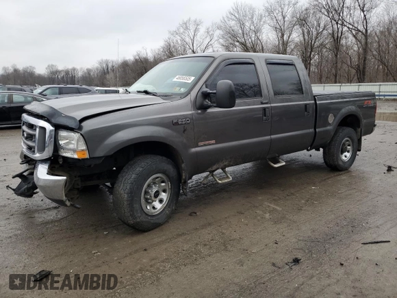 2004 Ford F-250 XL with VIN 1FTNW21P64EA89240, listed as a Copart auction lot 46856505 with 223,525 mi miles and Salvage title. Bid and sale history available at DreamBid. Image 1.