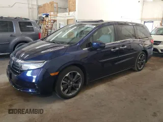 2022 Honda Odyssey Elite z VIN 5FNRL6H97NB011977, wystawiony jako Copart lot #56356345 z przebiegiem 58 803 mil mil oraz Szkoda całkowita • Salvage title. Historia ofert i sprzedaży dostępna na DreamBid. Obrazek 1.