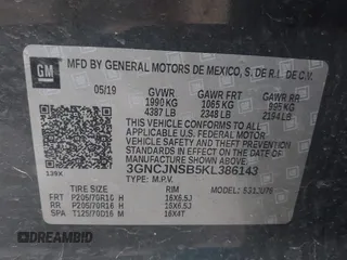 2019 Chevrolet Trax LS with VIN 3GNCJNSB5KL386143, listed as a IAAI auction lot 41848085 with 78,680 mi miles and . Bid and sale history available at DreamBid. Image 9.
