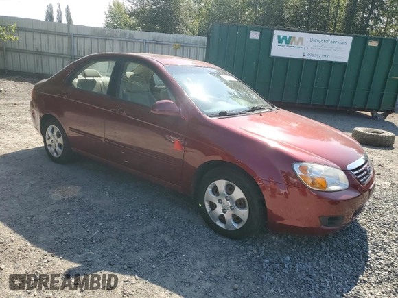 2007 Kia Spectra EX with VIN KNAFE121975376780, listed as a Copart auction lot 60738525 with 78,148 mi miles and Salvage title. Bid and sale history available at DreamBid. Image 4.