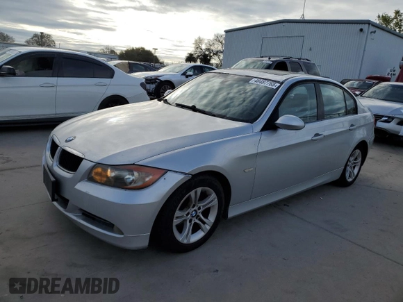 2008 BMW 3 Series 328i with VIN WBAVA37538NL48246, listed as a Copart auction lot 48487765 with 206,920 mi miles and Clean Title. Bid and sale history available at carsss.com. Image 1.