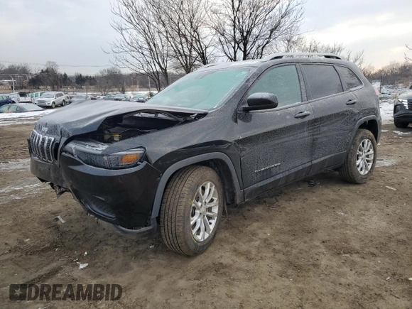 2021 Jeep Cherokee Latitude with VIN 1C4PJLCB4MD107030, listed as a Copart auction lot 41921275 with 59,631 mi miles and Salvage Title. Bid and sale history available at carsss.com. Image 1.