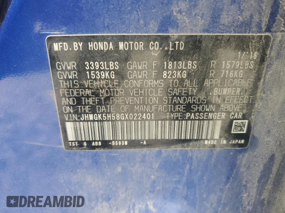 2016 Honda Fit LX с VIN JHMGK5H58GX022401, выставлен на аукционе Copart как лот 59774805 с пробегом 143 500 миль миль и Чистый • Clean title. История ставок и продаж доступна на DreamBid. Изображение 13.