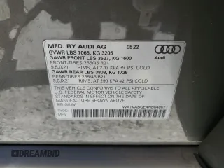 2022 Audi e-tron Chronos with VIN WA1VABGE4NB040071, listed as a Copart auction lot 76121574 with 15,418 mi miles and Salvage title. Bid and sale history available at DreamBid. Image 13.
