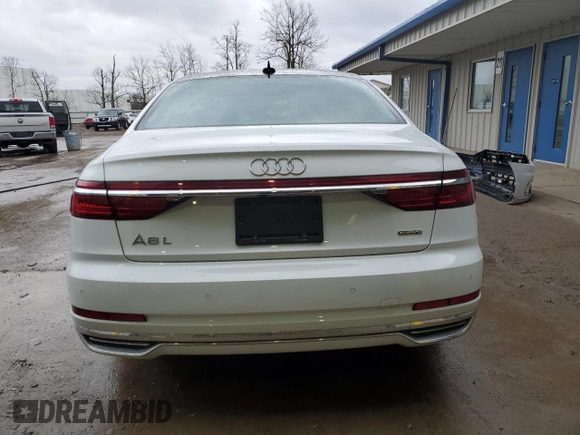 2021 Audi A8 with VIN WAU8DAF84MN016847, listed as a Copart auction lot 49464765 with 29,676 mi miles and Salvage Title. Bid and sale history available at carsss.com. Image 6.