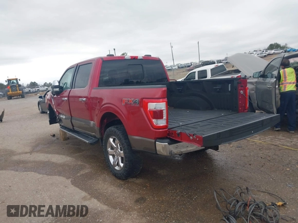 2021 Ford F-150 XL with VIN 1FTFW1E86MKD88763, listed as a IAAI auction lot 41742760 with 54,504 mi miles. Bid and sale history available at carsss.com. Image 3.
