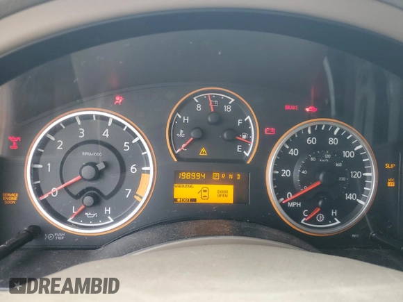 2011 Nissan Armada SV with VIN 5N1BA0ND6BN606602, listed as a Copart auction lot 50801765 with 198,994 mi miles and Salvage Title. Bid and sale history available at DreamBid. Image 9.