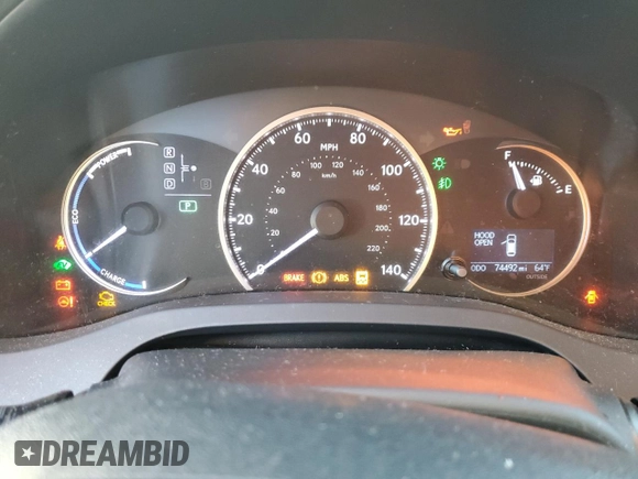 2017 Lexus CT with VIN JTHKD5BH4H2284941, listed as a Copart auction lot 85061064 with 74,492 mi miles and Salvage Title. Bid and sale history available at carsss.com. Image 9.