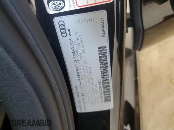 2016 Audi A6 Prestige with VIN WAUHGAFC2GN009251, listed as a Copart auction lot 61375025 with 118,412 mi miles and Clean title. Bid and sale history available at DreamBid. Image 12.