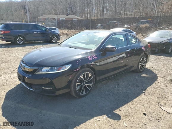 2016 Honda Accord Coupe EX-L with VIN 1HGCT1B80GA003340, listed as a Copart auction lot 46912145 with 130,664 mi miles and Salvage Title. Bid and sale history available at carsss.com. Image 1.