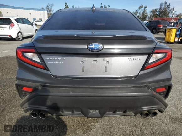 2022 Subaru WRX Premium with VIN JF1VBAF69N9003263, listed as a Copart auction lot 42211255 with 33,555 mi miles and Salvage Title. Bid and sale history available at DreamBid. Image 6.