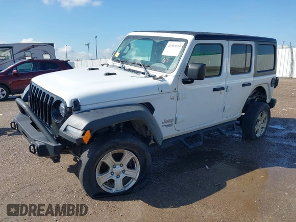 2020 Jeep Wrangler Unlimited Sport with VIN 1C4HJXDM2LW262867, listed as a IAAI auction lot 42303520 with 56,461 mi miles and . Bid and sale history available at DreamBid. Image 2.
