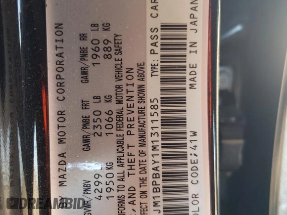 2021 Mazda 3 2.5 Turbo with VIN JM1BPBAY1M1311585, listed as a Copart auction lot 71673614 with 12,452 mi miles and Salvage Title. Bid and sale history available at DreamBid. Image 12.