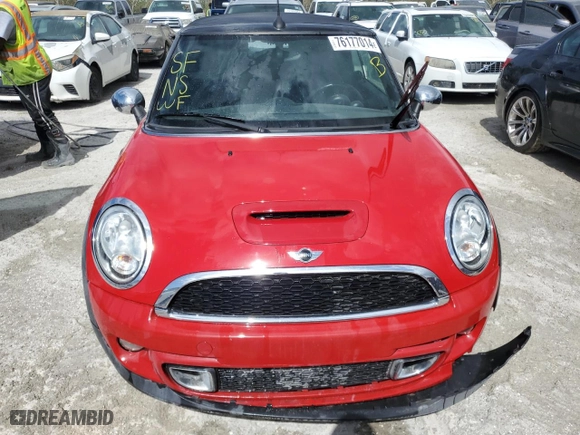 2011 MINI Cooper Convertible s with VIN WMWZP3C57BTX84235, listed as a Copart auction lot 76177014 with 52,947 mi miles and Non Repairable. Bid and sale history available at carsss.com. Image 5.