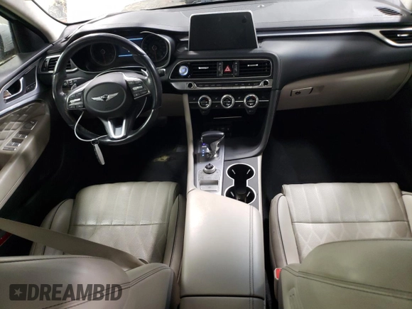 2019 Genesis G70 2.0T Advanced with VIN KMTG44LA5KU025181, listed as a Copart auction lot 77396194 with 96,318 mi miles and Salvage Title. Bid and sale history available at carsss.com. Image 8.