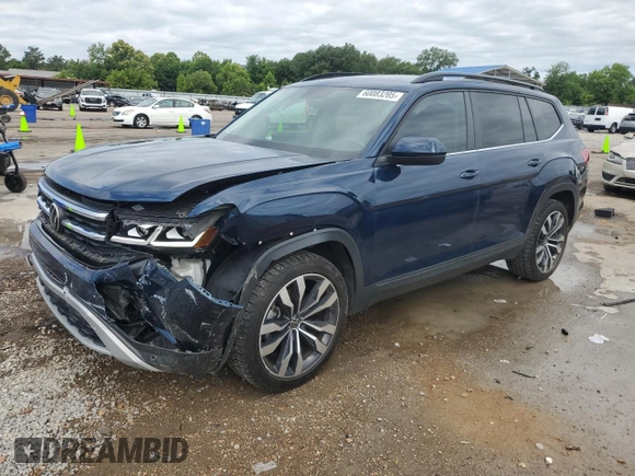 2022 Volkswagen Atlas SE z VIN 1V2KR2CA7NC557362, wystawiony jako Copart lot #60083205 z przebiegiem 64 642 mil mil oraz Szkoda całkowita • Salvage title. Historia ofert i sprzedaży dostępna na DreamBid. Obrazek 1.