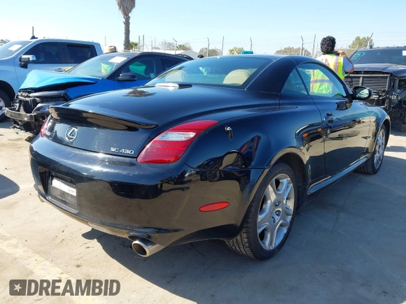 2006 Lexus SC 430 with VIN JTHFN48Y169004459, listed as a IAAI auction lot 41860732 with 77,000 mi miles. Bid and sale history available at carsss.com. Image 4.