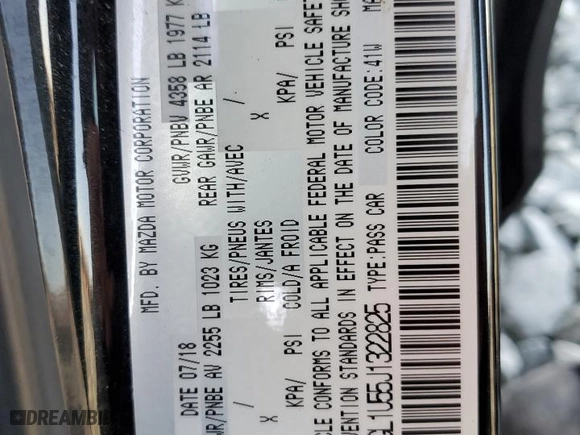 2018 Mazda Mazda6 Sport with VIN JM1GL1U55J1322825, listed as a Copart auction lot 49838835 with 84,180 mi miles and Salvage Title. Bid and sale history available at carsss.com. Image 12.