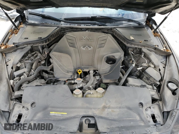 2019 Infiniti Q50 Red Sport 400 with VIN JN1FV7APXKM760676, listed as a Copart auction lot 53042805 with 112,374 mi miles and Salvage title. Bid and sale history available at DreamBid. Image 11.