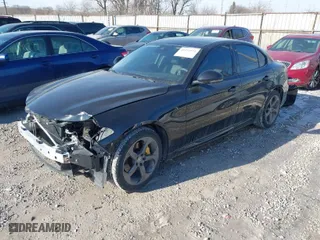 2017 Alfa Romeo Giulia with VIN ZARFAEDN5H7550586, listed as a IAAI auction lot 41431924 with 42,930 mi miles. Bid and sale history available at carsss.com. Image 2.