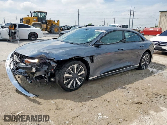 2023 Lucid Air Pure z VIN 50EA1PFA3PA007860, wystawiony jako Copart lot #55330695 z przebiegiem 11 340 mil mil oraz Szkody całkowita. Historia ofert i sprzedaży dostępna na DreamBid. Obrazek 1.