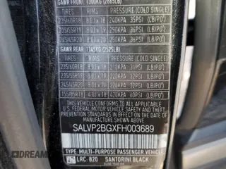 2015 Land Rover Range Rover Evoque Pure Plus with VIN SALVP2BGXFH003689, listed as a Copart auction lot 56020735 with 97,526 mi miles and Salvage title. Bid and sale history available at DreamBid. Image 13.