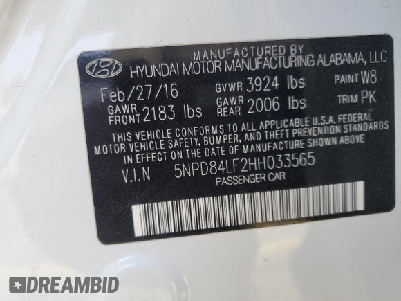 2017 Hyundai Elantra SE z VIN 5NPD84LF2HH033565, wystawiony jako Copart lot #51344415 z przebiegiem 66 297 mil mil oraz Szkoda całkowita • Salvage title. Historia ofert i sprzedaży dostępna na DreamBid. Obrazek 15.