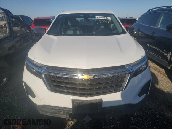 2024 Chevrolet Equinox LS with VIN 3GNAXHEG3RL271467, listed as a Copart auction lot 46287595 with 25,465 mi miles and Salvage Title. Bid and sale history available at DreamBid. Image 5.
