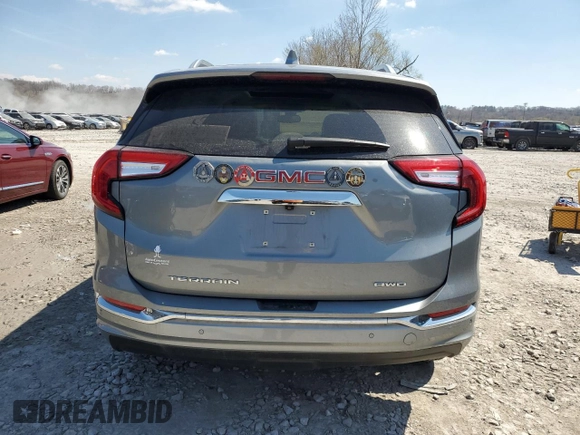 2023 GMC Terrain Denali with VIN 3GKALXEG6PL138220, listed as a Copart auction lot 50645235 with 57,048 mi miles and Salvage title. Bid and sale history available at DreamBid. Image 6.