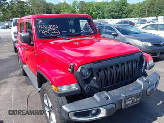 2021 Jeep Wrangler Unlimited Sahara with VIN 1C4HJXEN8MW622359, listed as a IAAI auction lot 42328958 with 100,450 mi miles and . Bid and sale history available at DreamBid. Image 1.