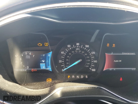 2013 Ford Fusion SE with VIN 3FA6P0HR1DR362696, listed as a Copart auction lot 53561555 with 105,108 mi miles and Salvage Title. Bid and sale history available at DreamBid. Image 9.