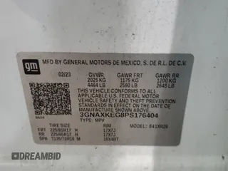 2023 Chevrolet Equinox LT z VIN 3GNAXKEG8PS176404, wystawiony jako Copart lot #53684645 z przebiegiem 112 986 mil mil oraz Szkoda całkowita • Salvage title. Historia ofert i sprzedaży dostępna na DreamBid. Obrazek 12.
