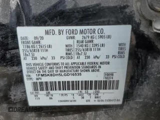 2020 Ford Explorer XLT with VIN 1FMSK8DH5LGD16535, listed as a Copart auction lot 44699695 with 46,678 mi miles and Salvage Title. Bid and sale history available at carsss.com. Image 13.