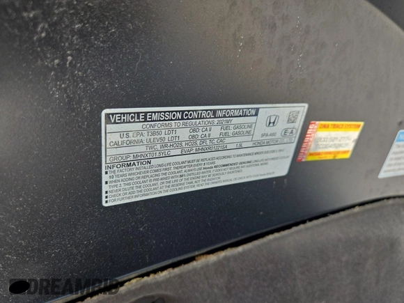 2021 Honda CR-V EX with VIN 2HKRW2H57MH642743, listed as a IAAI auction lot 42832414 with 58,006 mi miles and . Bid and sale history available at DreamBid. Image 19.