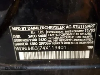 2004 Mercedes-Benz E 500 with VIN WDBUH83J74X119401, listed as a Copart auction lot 48378044 with 167,533 mi miles and Salvage Title. Bid and sale history available at carsss.com. Image 13.