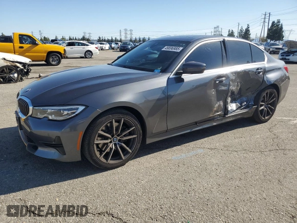 2019 BMW 3 Series 330i z VIN WBA5R1C57KFH22056, wystawiony jako Copart lot #49896985 z przebiegiem 58 311 mil mil oraz Szkody całkowita. Historia ofert i sprzedaży dostępna na DreamBid. Obrazek 1.