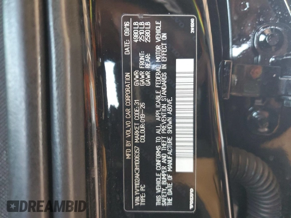 2017 Volvo S90 Momentum z VIN YV1102AK3H1006357, wystawiony jako Copart lot #43386755 z przebiegiem 129 043 mil mil oraz Tytuł czysty. Historia ofert i sprzedaży dostępna na DreamBid. Obrazek 12.