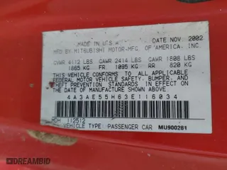 2003 Mitsubishi Eclipse GT with VIN 4A3AE55H63E116034, listed as a Copart auction lot 65481934 with 0 mi miles and Salvage Title. Bid and sale history available at carsss.com. Image 12.