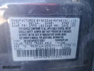 2014 Nissan Sentra SV with VIN 3N1AB7AP9EY218361, listed as a Copart auction lot 49134515 with 93,953 mi miles and Salvage Title. Bid and sale history available at carsss.com. Image 14.
