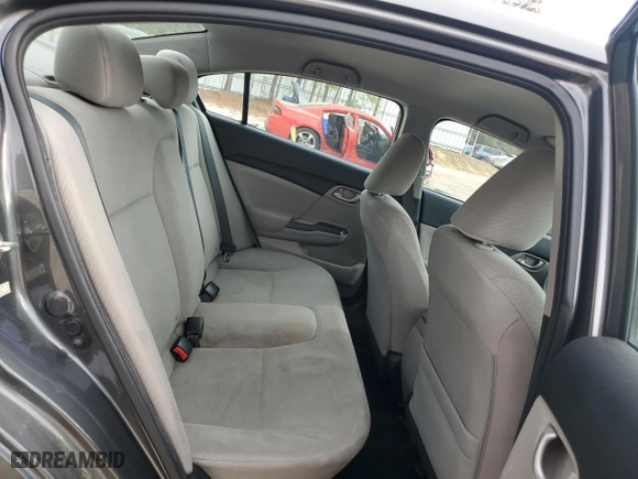 2013 Honda Civic Sdn LX with VIN 2HGFB2F56DH599198, listed as a Copart auction lot 51255195 with 122,112 mi miles and Salvage Title. Bid and sale history available at carsss.com. Image 10.