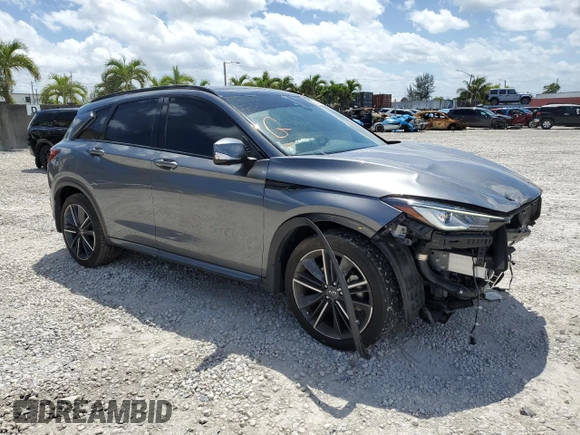 2023 Infiniti QX50 Sport with VIN 3PCAJ5FB0PF105592, listed as a Copart auction lot 52603254 with 17,947 mi miles and . Bid and sale history available at DreamBid. Image 4.